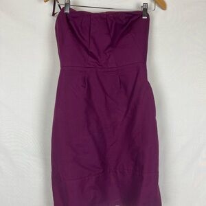 JCrew Purple Strapless Sheath Dress.